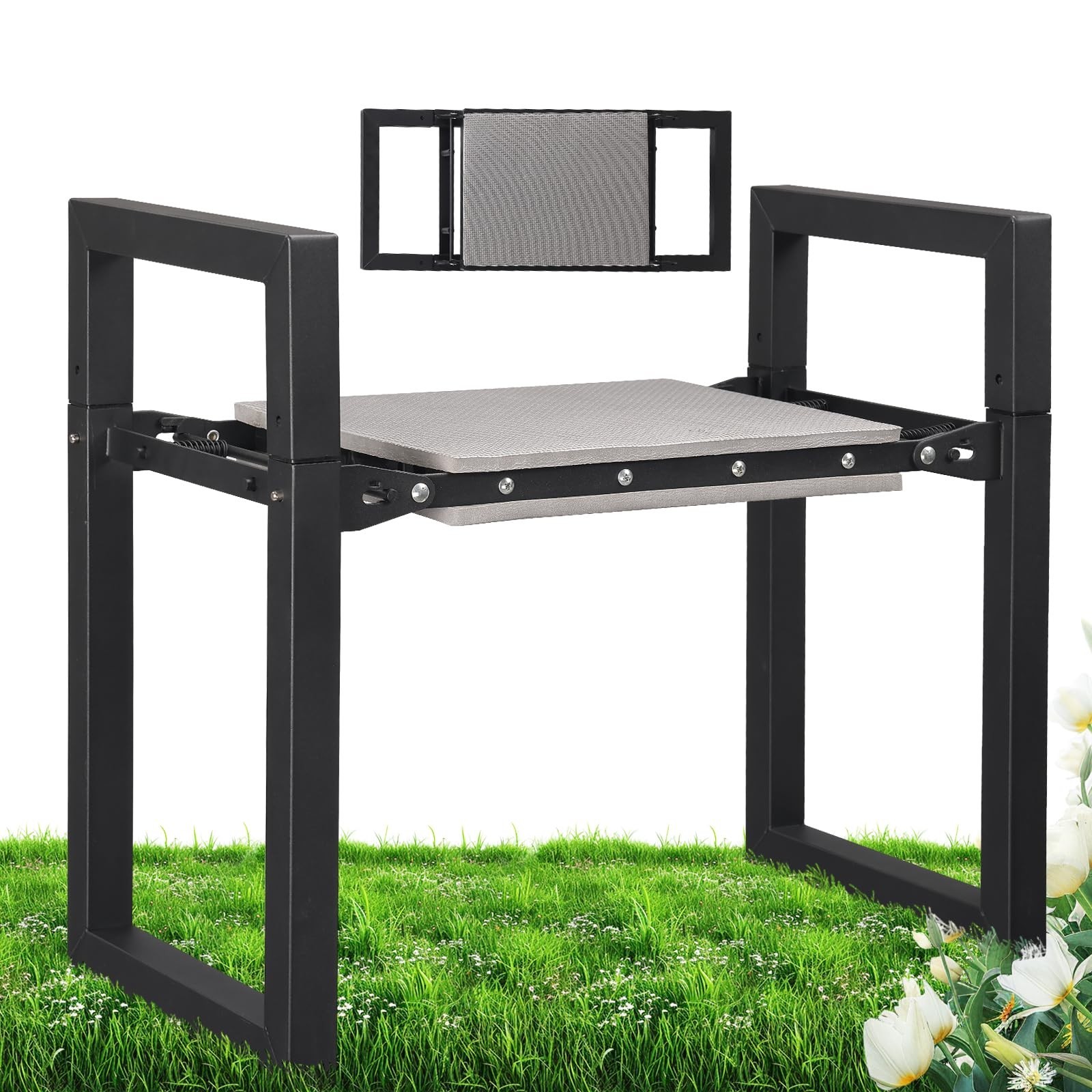 Garden Kneeler and Seat, 12.7" Wide Folding Heavy Duty Gardening Bench with H...
