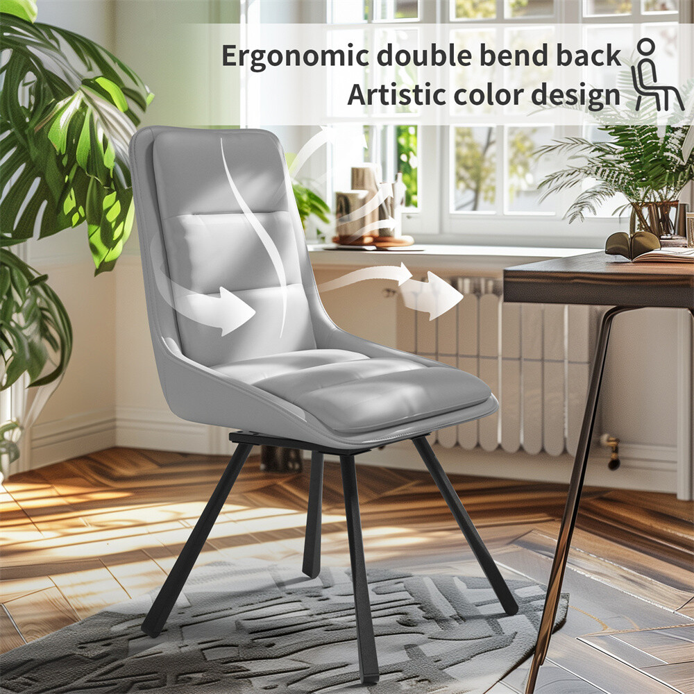 2x Ergonomic Swivel Dining Chair High Back Armless Kitchen Chairs Furniture NEW