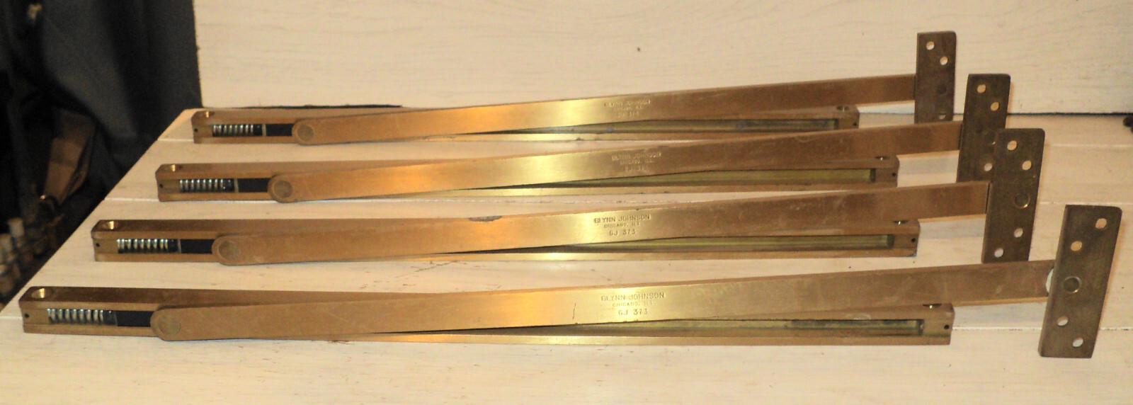 Vintage Brass Glynn-Johnson Heavy Duty Surface Mount Overhead Door Stop GJ 373