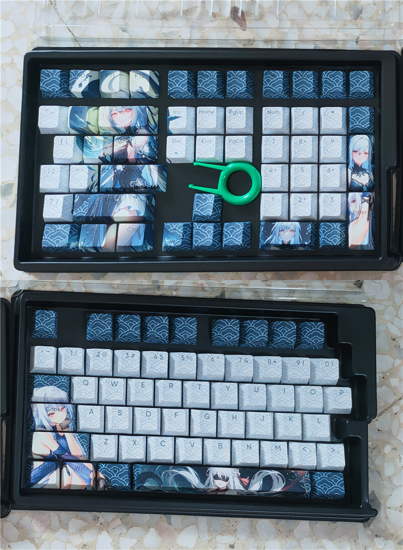 Honkai Star Rail Jingliu Keycaps Dye-sub PBT 108 Keys New For Cherry MX Keyboard