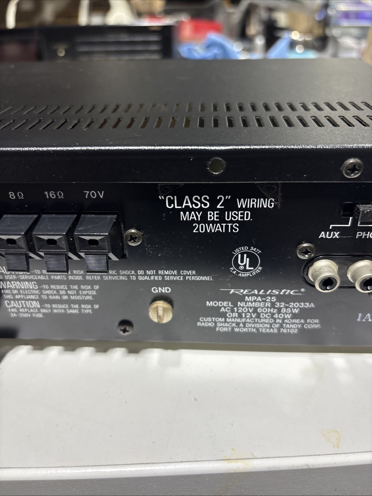REALISTIC - MPA-25 20-Watt PA Amplifier - 32-2033A