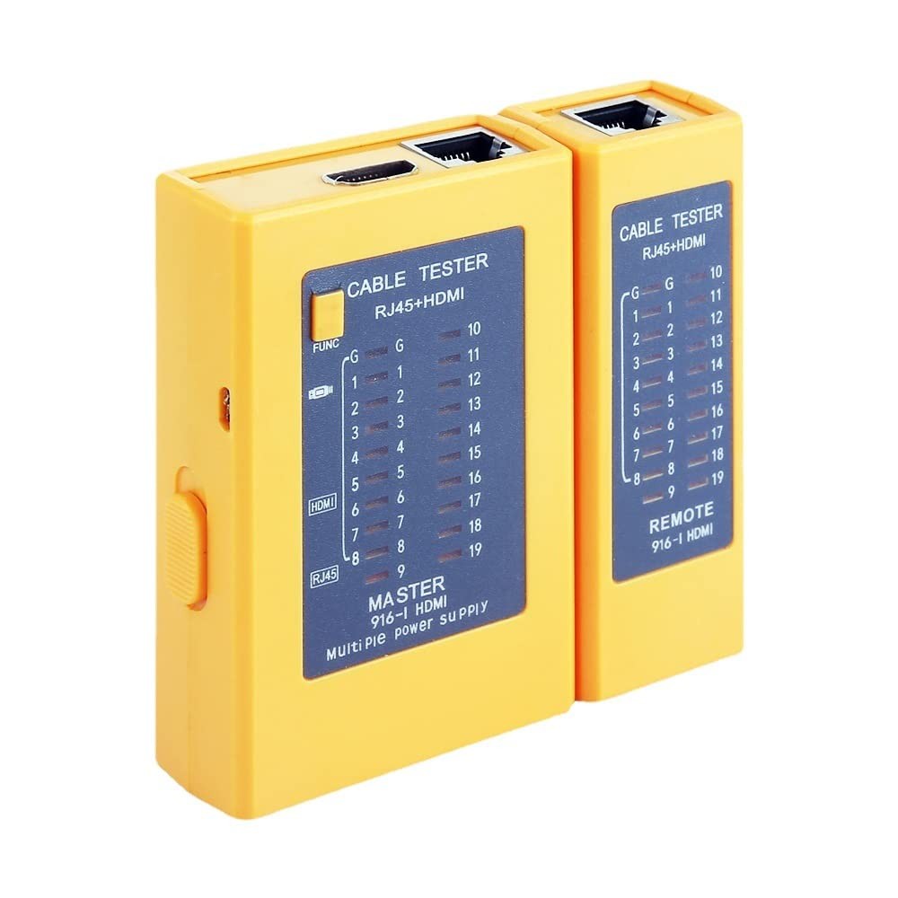 3-in-1 Cable Tester HDMI Tester Network Tester RJ11 RJ45 Cable Tester -9V/USB N...