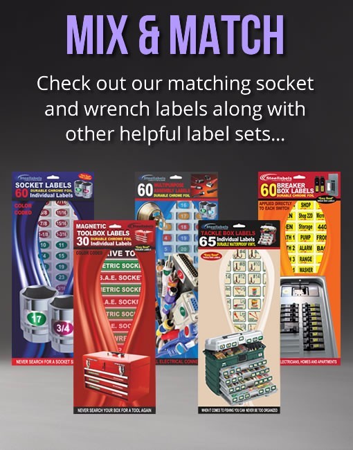 Ladies Edition - Adhesive TOOLBOX LABELS Organize Wrenches & Tools fast & easy