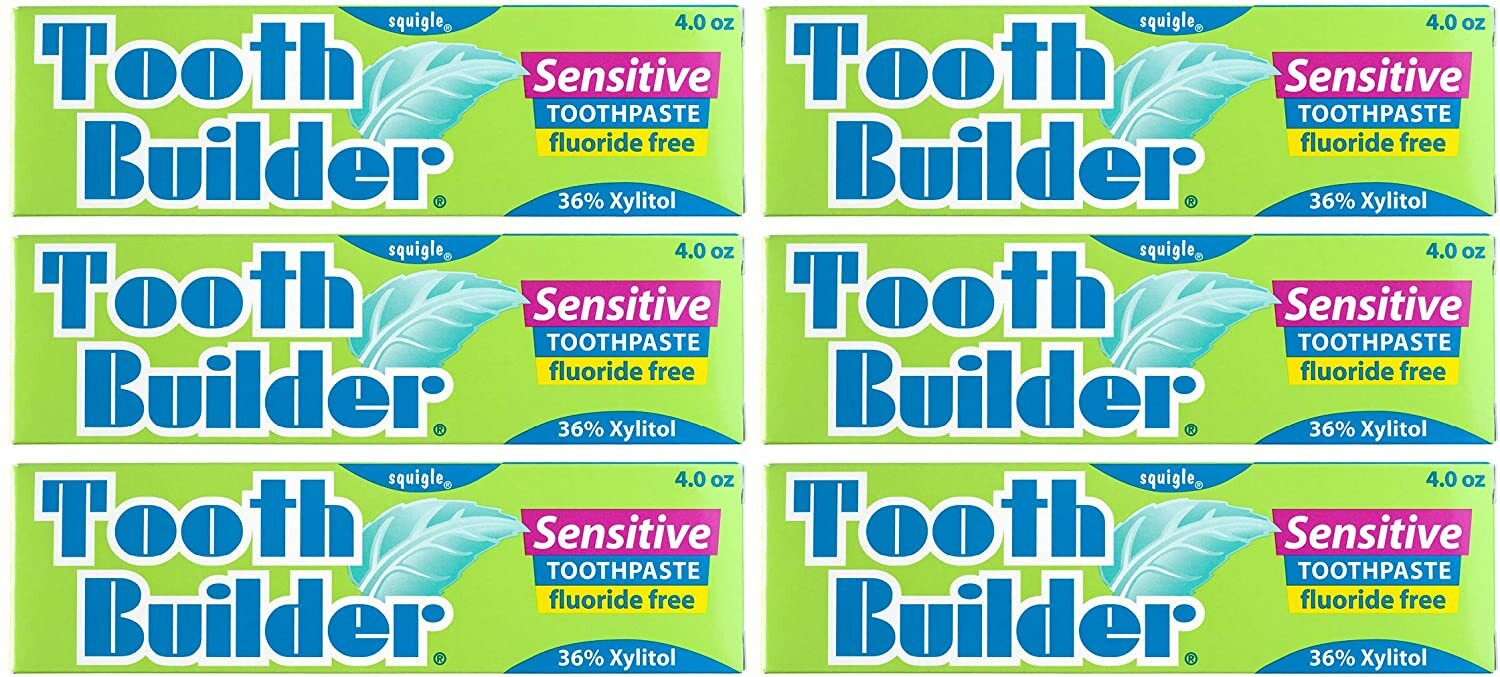 Squigle Tooth Builder Sensitive Toothpaste, Prevents Canker Sore - 4 Oz - 6-Pack
