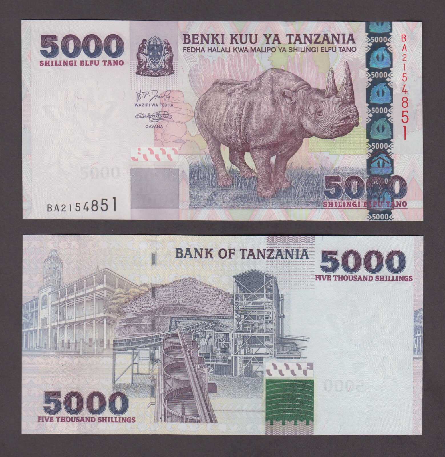 TANZANIA P.38  5,000 5000 SHILLINGI  UNCIRCULATED  WE COMBINE 2301