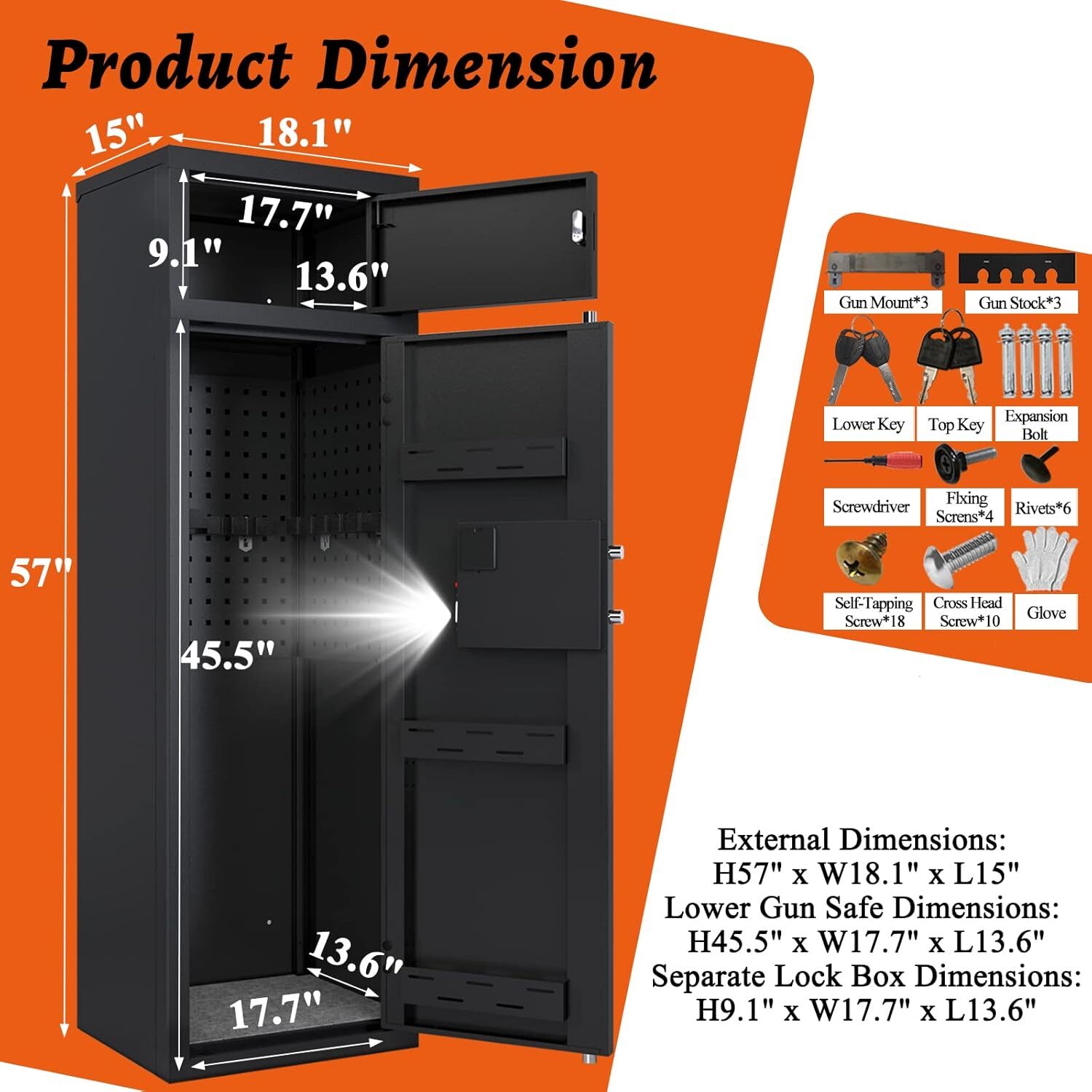 Gun Safe KAER 10-12 Rifle Gun Safe,Gun Safes,Gun Safes&Cabinets,Large Rifle Safe