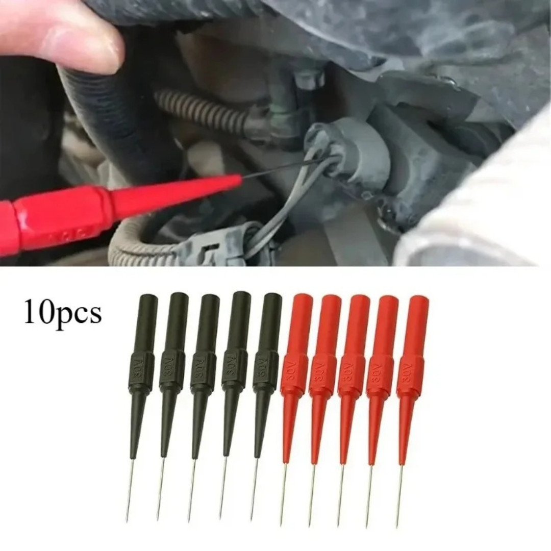 10PCS Multimeter Test Lead Extension Back Piercing Needle Tip Probes Kit