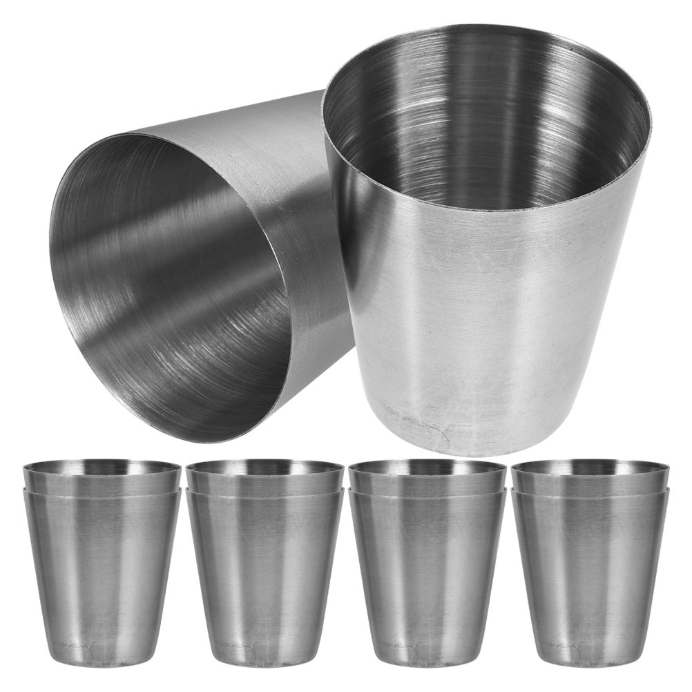10 Pcs Camping Coffee Cup Metal Stainless Steel Drinking Cups Wine