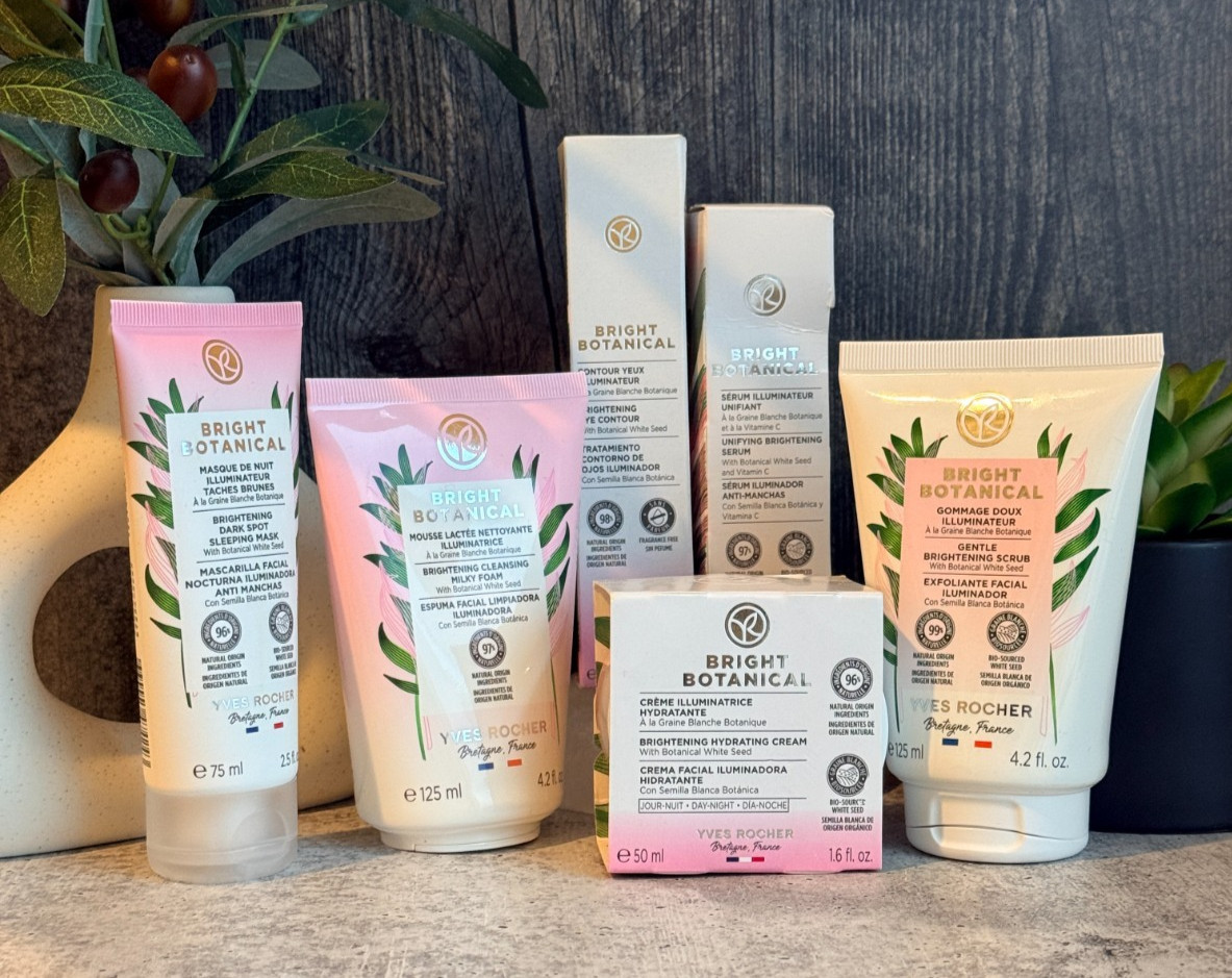 YVES ROCHER Bright Botanical Scrub, Cleanser, Mask, Serum, Cream, Eye Contour