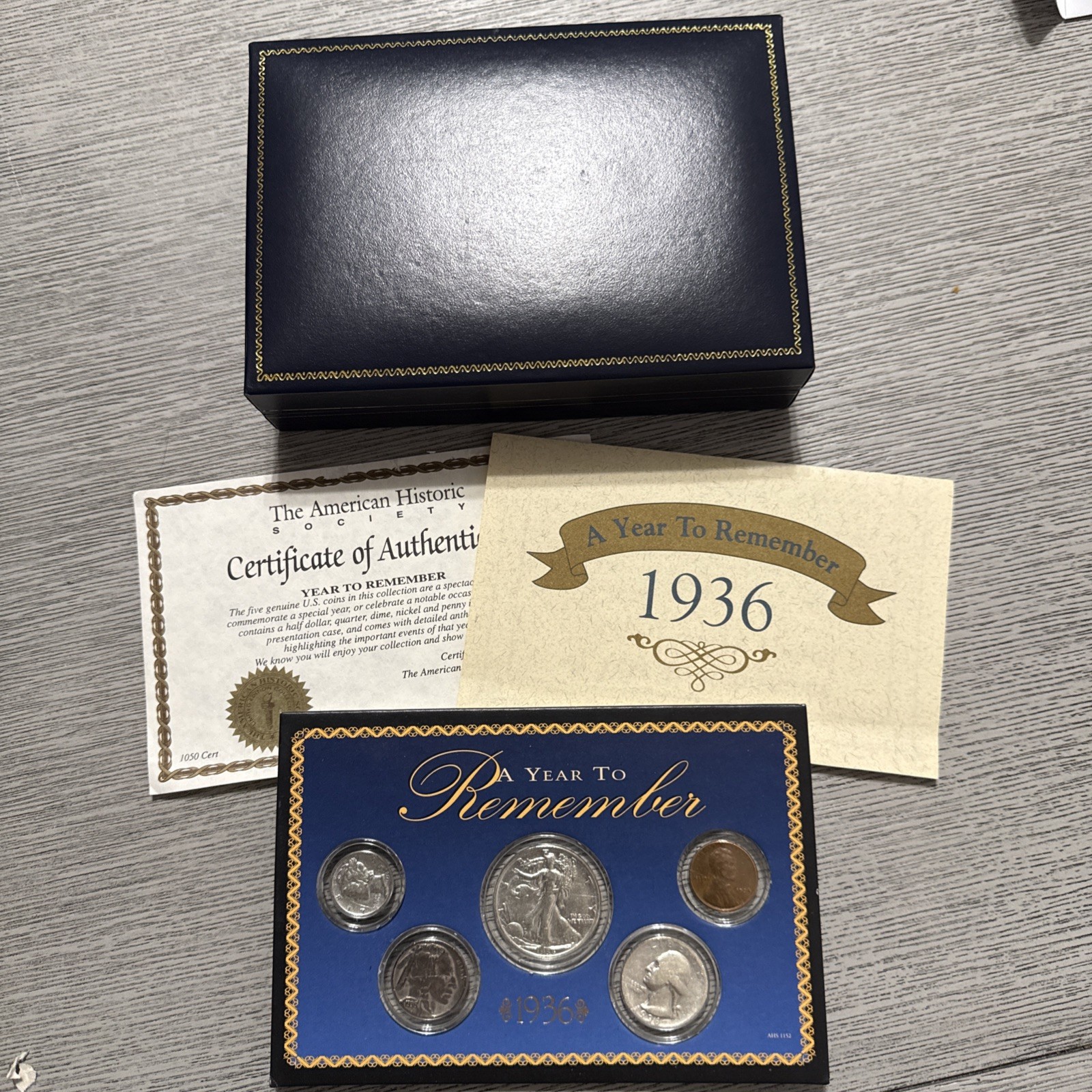 US Mint 1936 Coin Collection 'A Year To Remember' In Box W/ COA