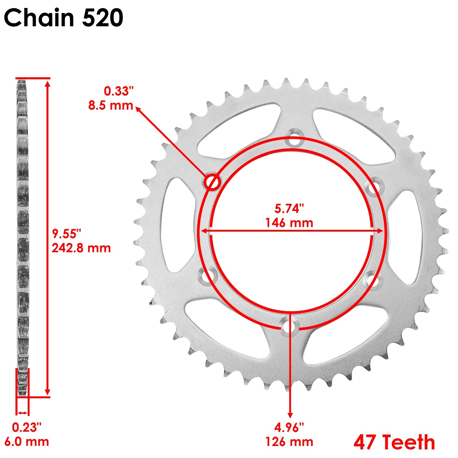 Steel O-Ring Drive Chain & Sprocket Kit for Suzuki DR350 1990 1991 1992 1993