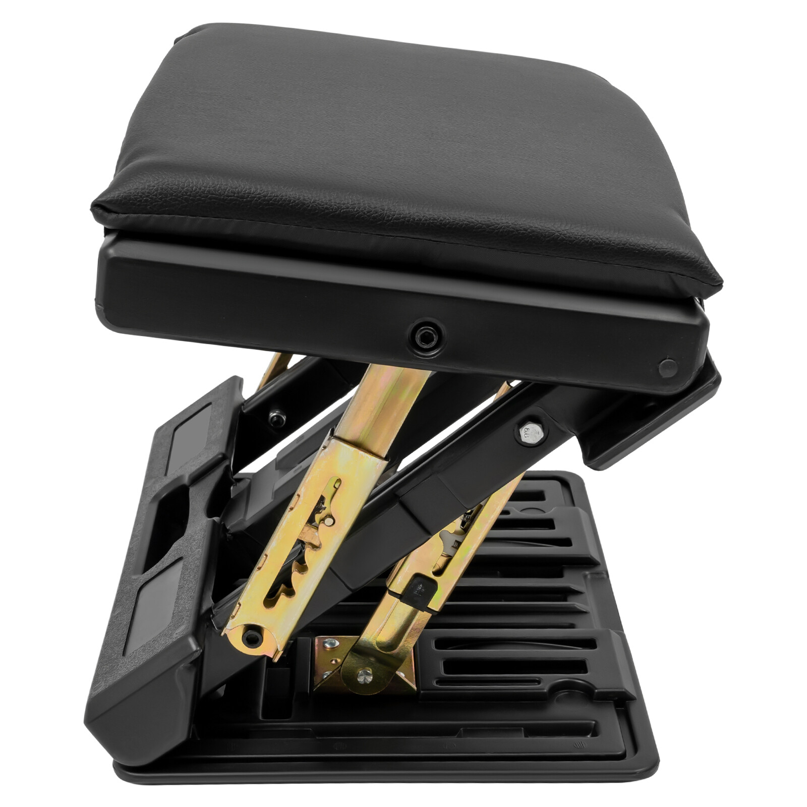 12.4*12.4*3.35in Black ABS& PU& Sponge& Copper Ergonomic Foldable Footrest ﻿ ﻿