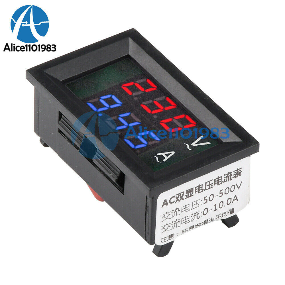 Voltmeter Current Voltage Amp Meter Hall Effect Sensor AC50-600V 10/50/100A
