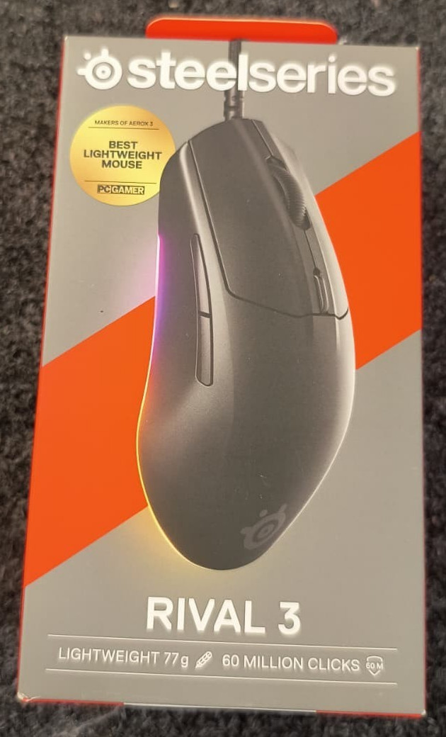 SteelSeries Rival 3 Gen 2 Wired Optical Gaming Mouse  RGB Black - New , D2