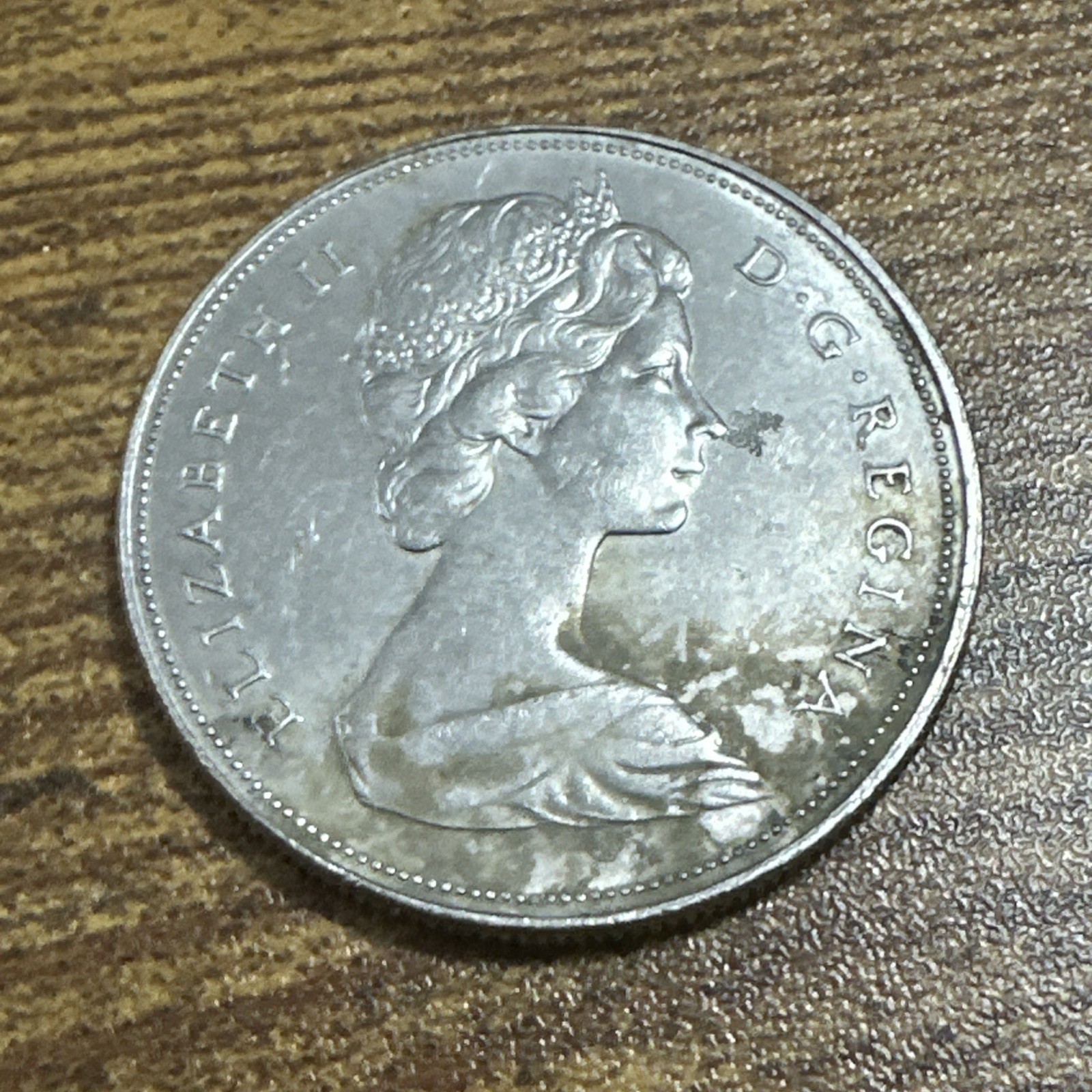 Canada 1968 large one dollar Voyageur nickel circulated