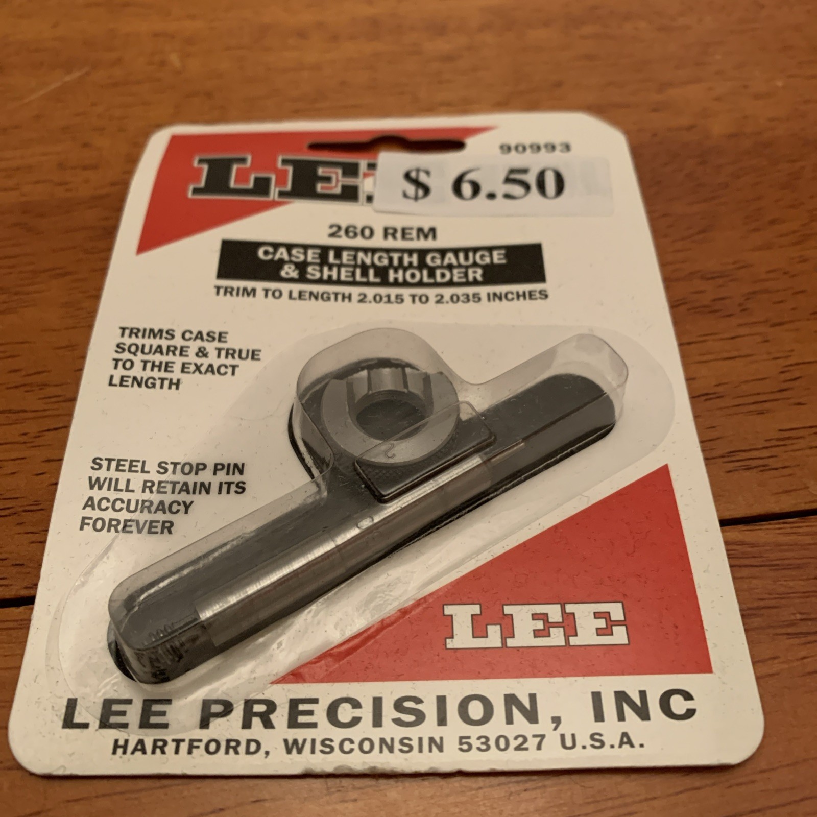 LEE 90993 * LEE CASE LENGTH GAUGE & #2 SHELL HOLDER * 260 REMINGTON * 90993
