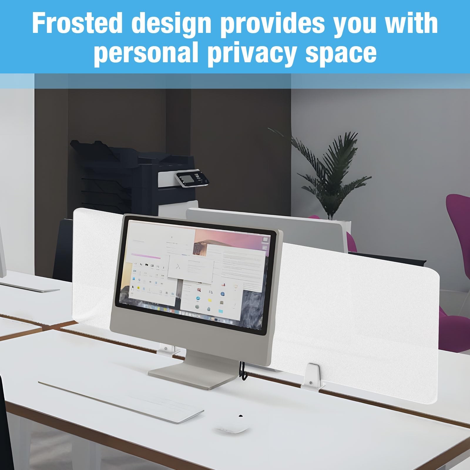 Desk Divider 4 Pcs Desk Privacy Panel 47.2''L x 15.8W'' Office Partitions Fro...