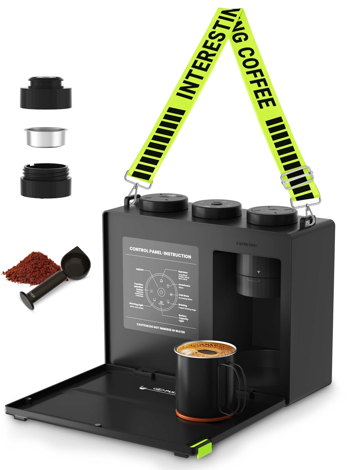 Candy Portable Espresso Machine with Strap, 3 in 1 Coffee Maker, On... Fast Ship