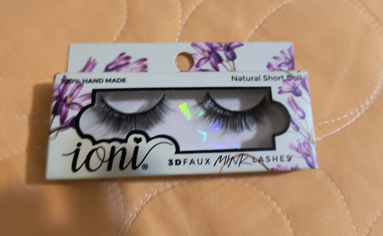IONI 3D 100% HANDMADE FAUX MINK LASHES NATURAL SHORT DOLL NEW IN BOX! FREE SHIP!