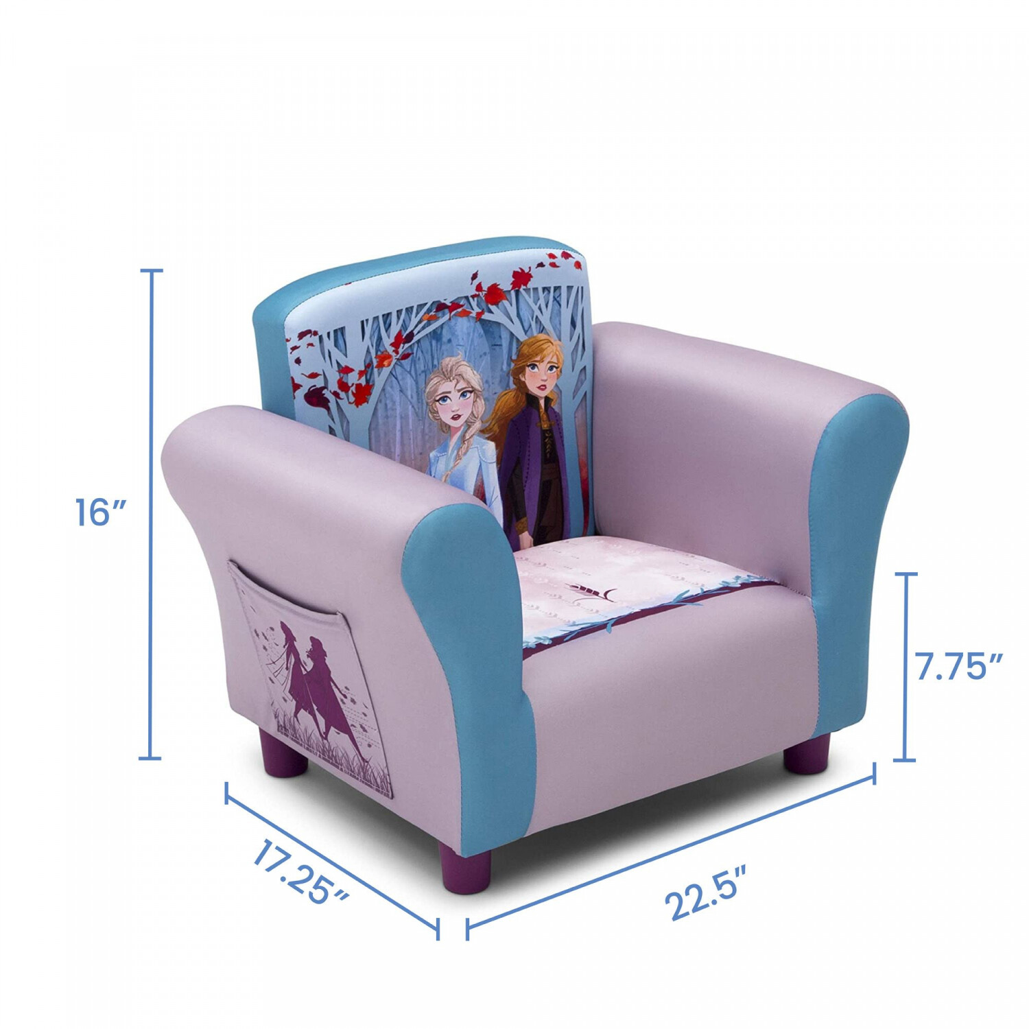 Kids Lounger Chair Frozen II Upholstered Armchair Elsa Anna Toddler Furniture