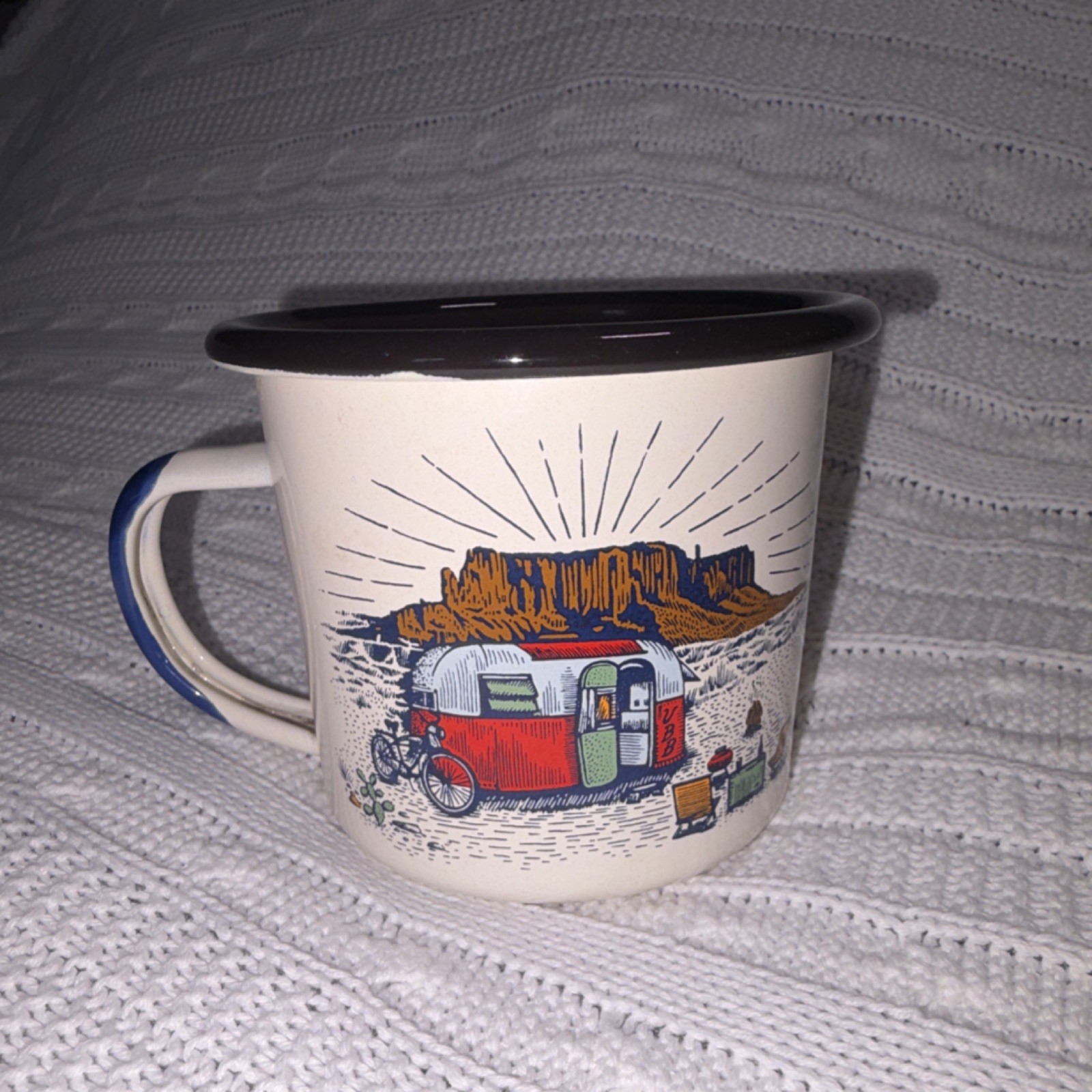 United By Blue Enamel Enamelware Campfire Approved Camping Cup, Multi-Color