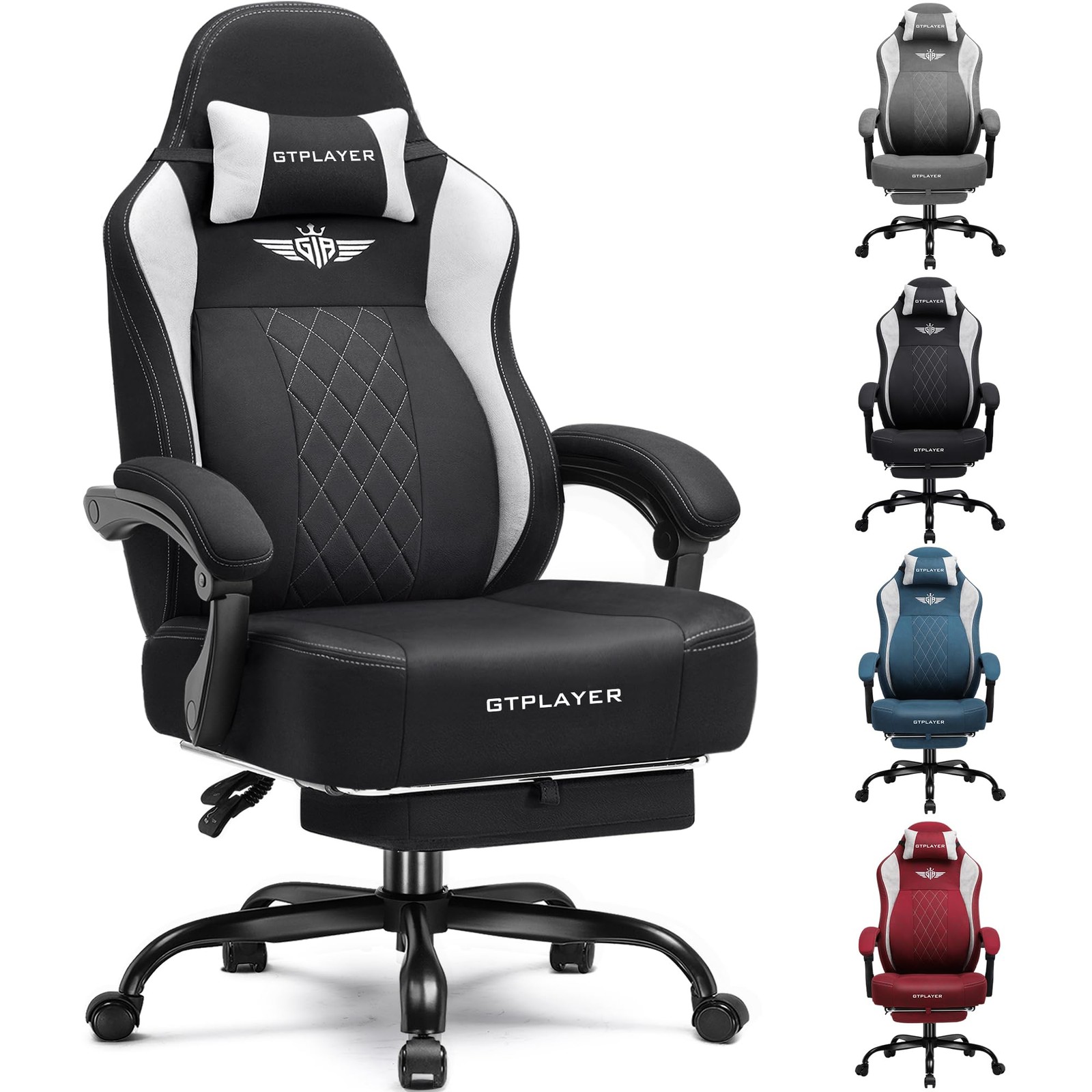 Big and Tall Gaming Chair Breathable Fabric Computer Chair with Strong Lumbar...