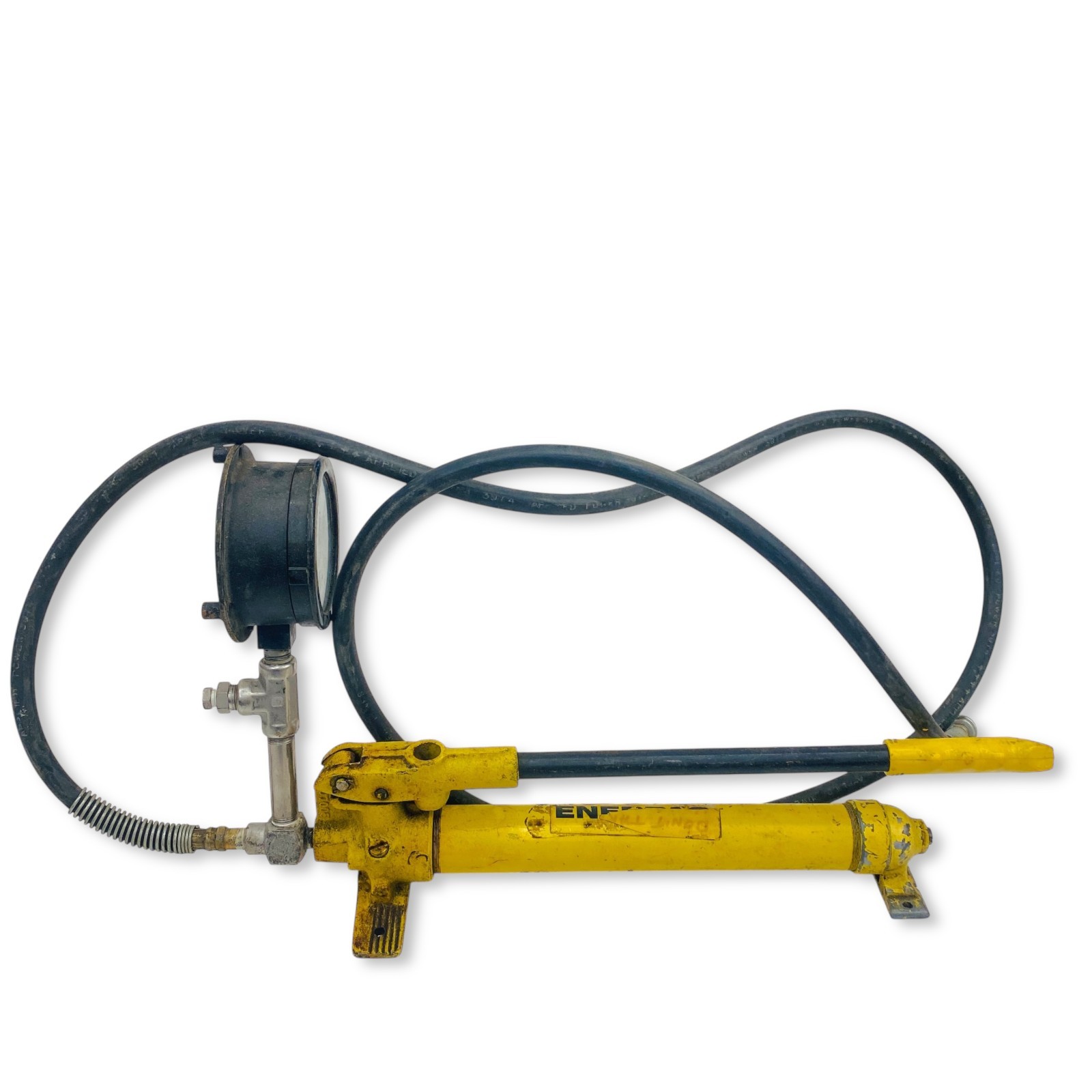 Enerpac P-39 Hydraulic Hand Pump 10000 PSI with Crosby 5000 PSI Gauge & Hose