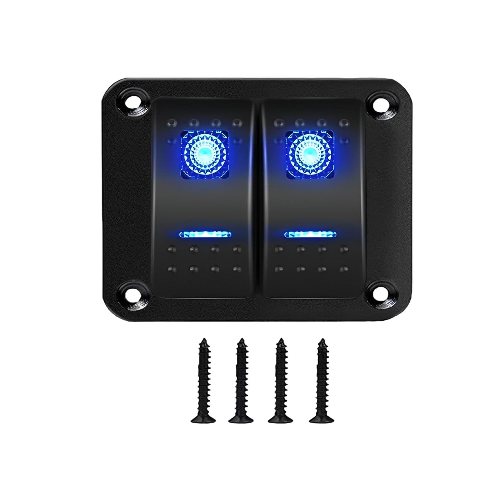 2 Gang Rocker Switch Panel with 5 Pin On Off Toggle Switch 12V/ 20A 10A/ 24V,...