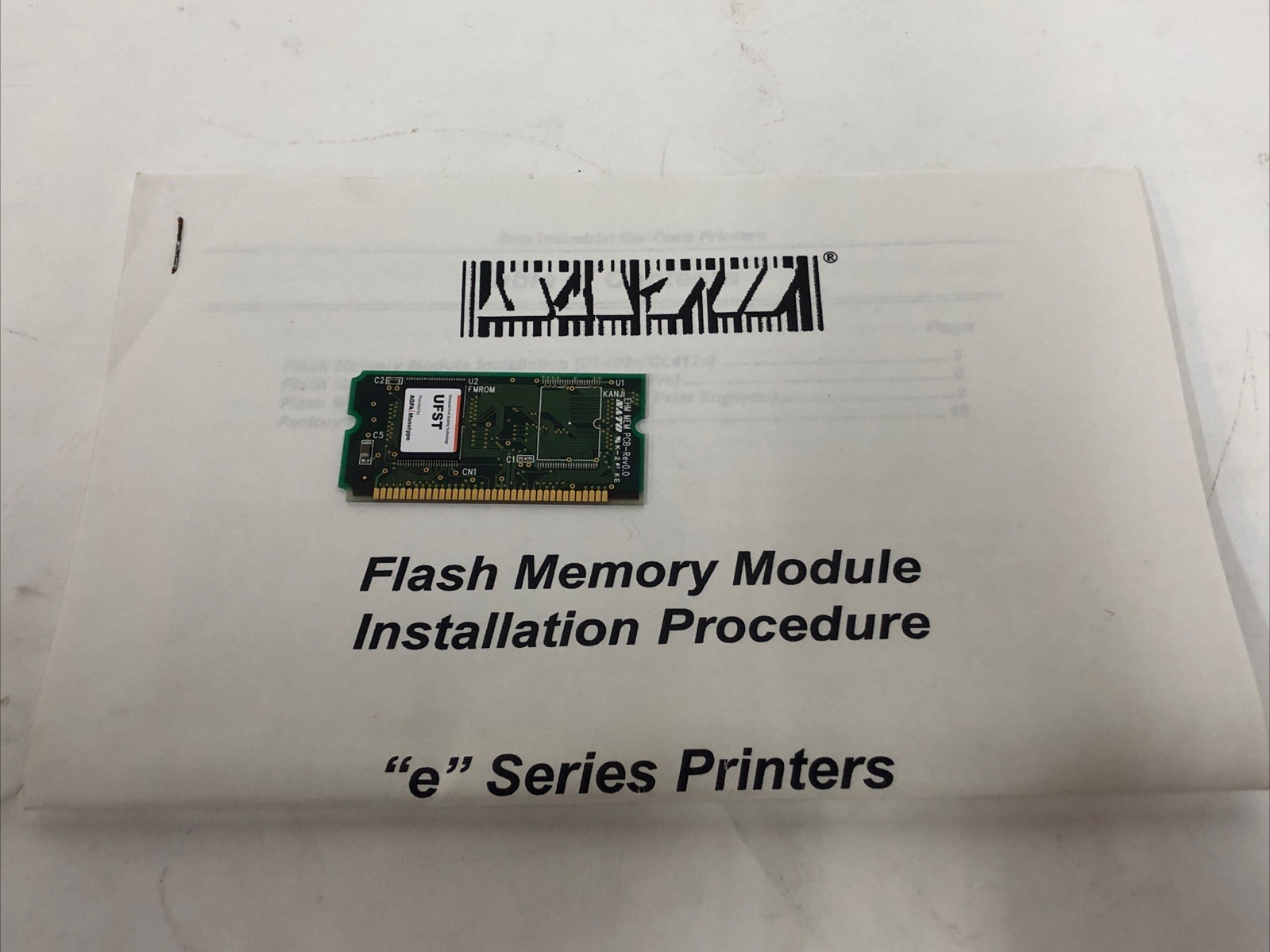 SATO RJ7770200 CLE/M5900RVE/M8400RVE Flash Memory Module w/ Installation Manual