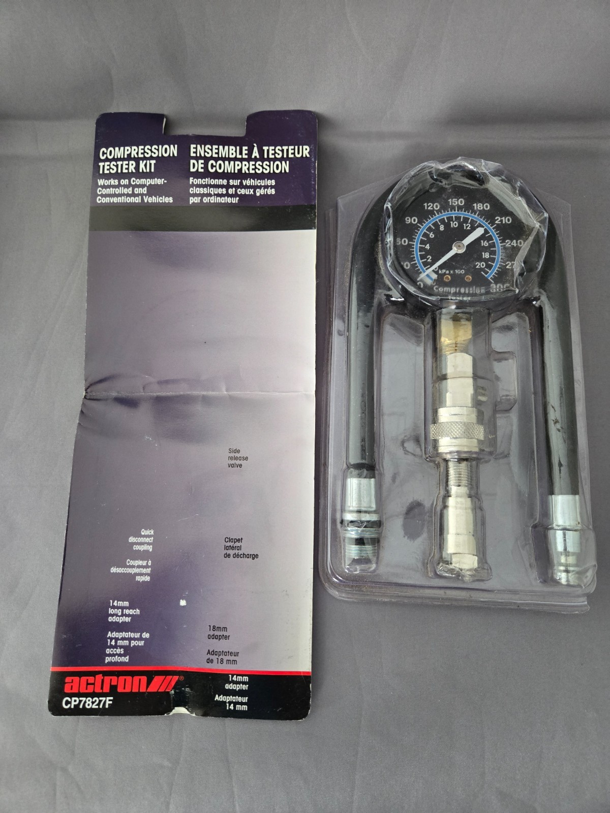 Actron Engine Compression Tester Kit NIB 0-300PSI Model CP7827F