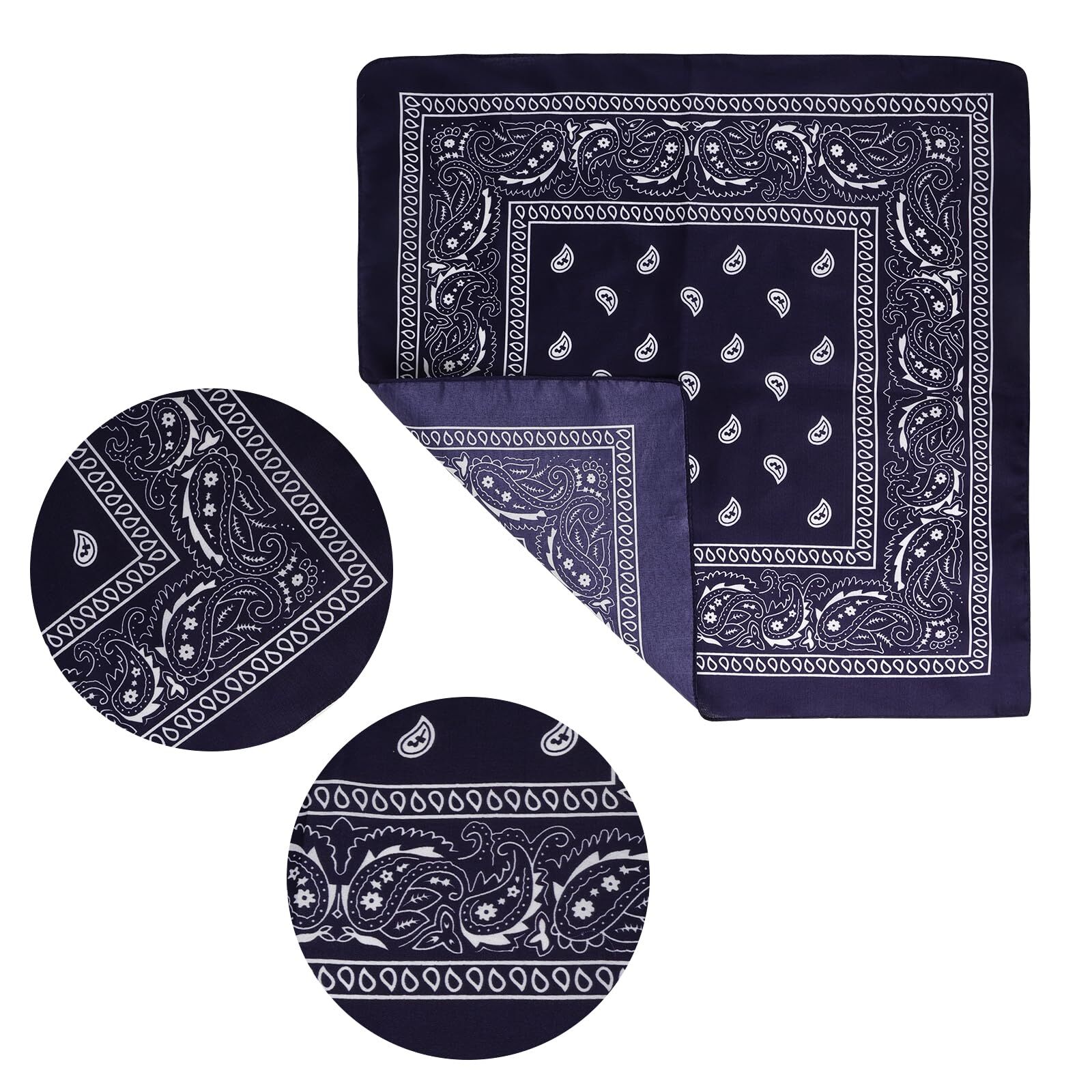 3Pcs Paisley Pattern Bandanas for Men and Women Cowboy Bandana Handkerchiefs ...