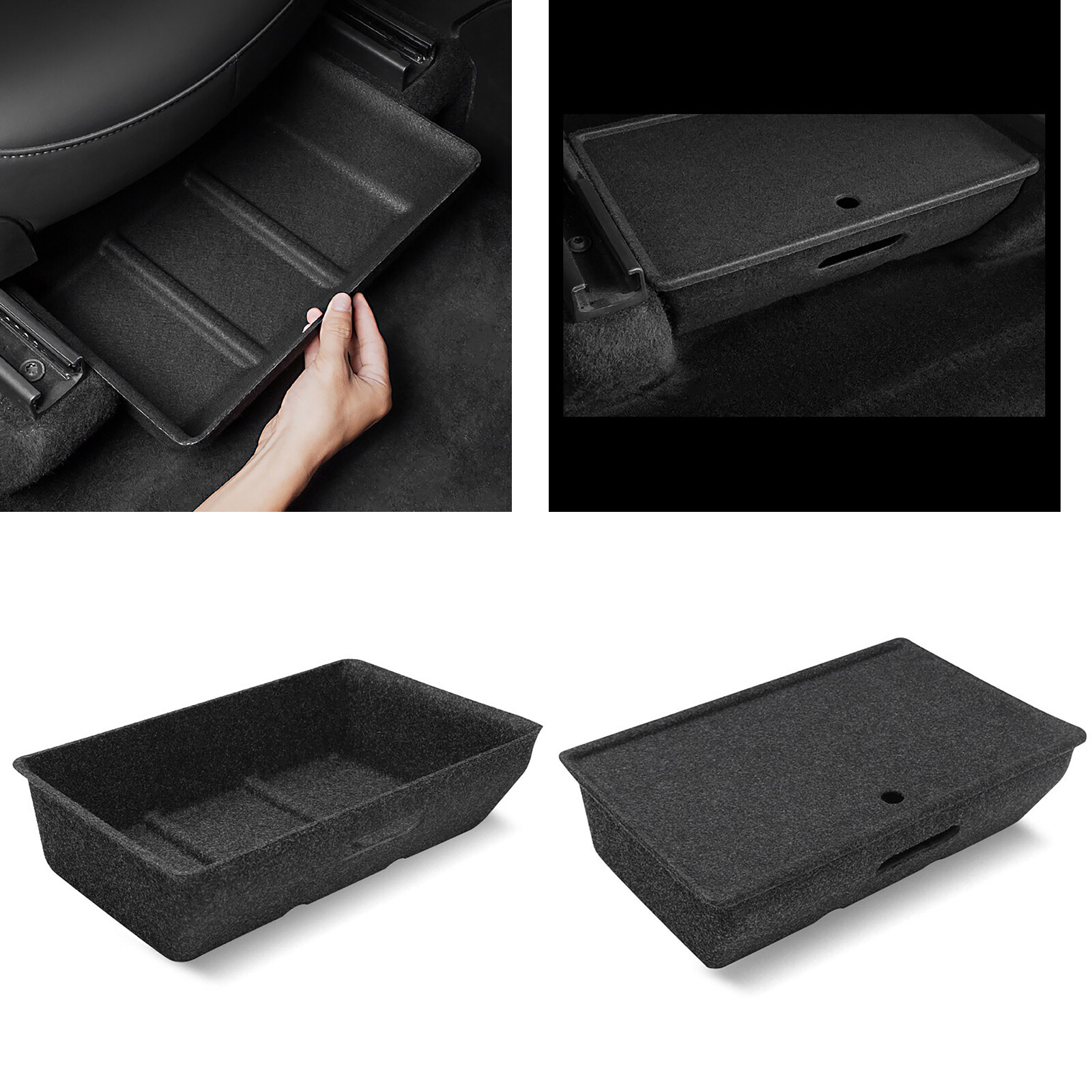 For Tesla Model Y Under-Seat Storage Tray Hidden Box Organizer Bin Box Shelf Box