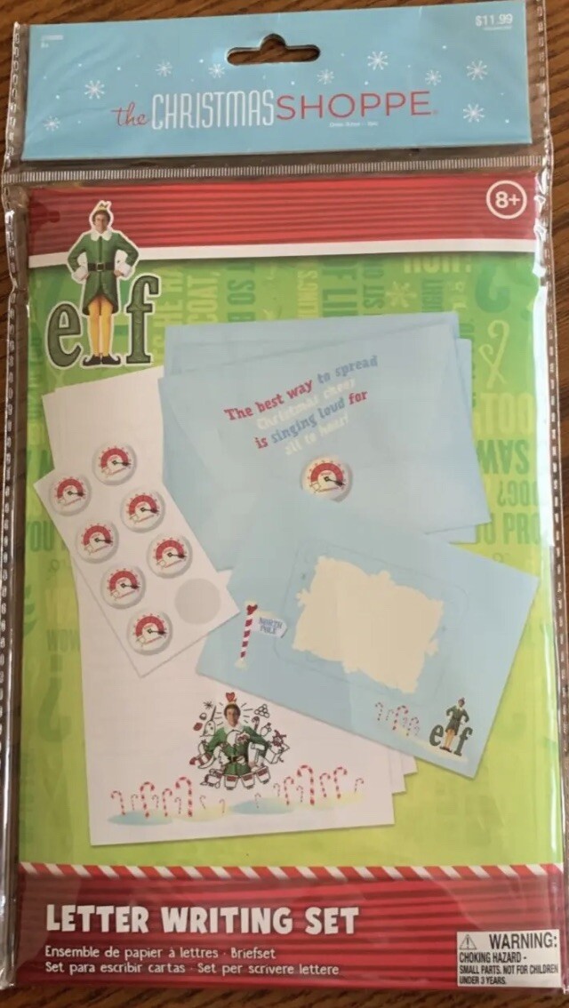 Elf Movie Buddy Letter Writing Set 20 Sheets Paper 10 Envelopes & Stickers NEW