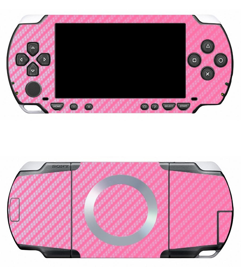 Pink Carbon Fiber Vinyl Decal Skin Sticker Cover for Sony PSP 1000
