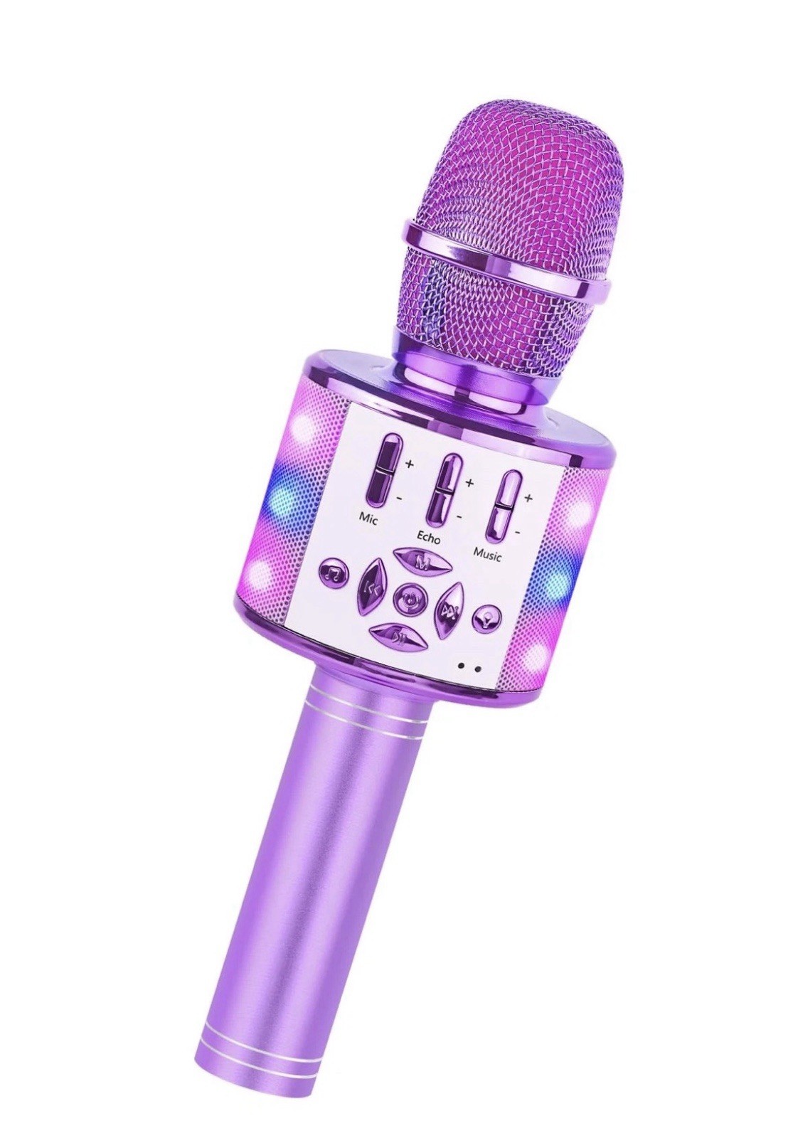 Amazmic Toys-Girls Boys Toddlers Kids Karaoke Lights Bluetooth Microphone Purple