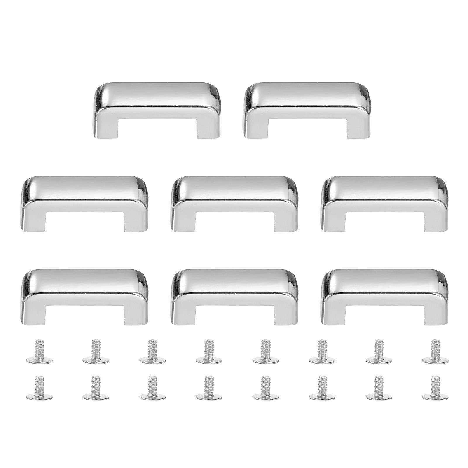 8Pcs Right Angle Arch Bridge D-Ring Buckles(Grey, 0.9"x 0.2")