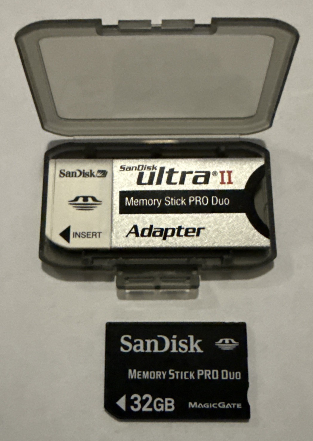** NEW ** SanDisk Memory Stick Duo Adapter W/ 32GB Memory stick Genuine