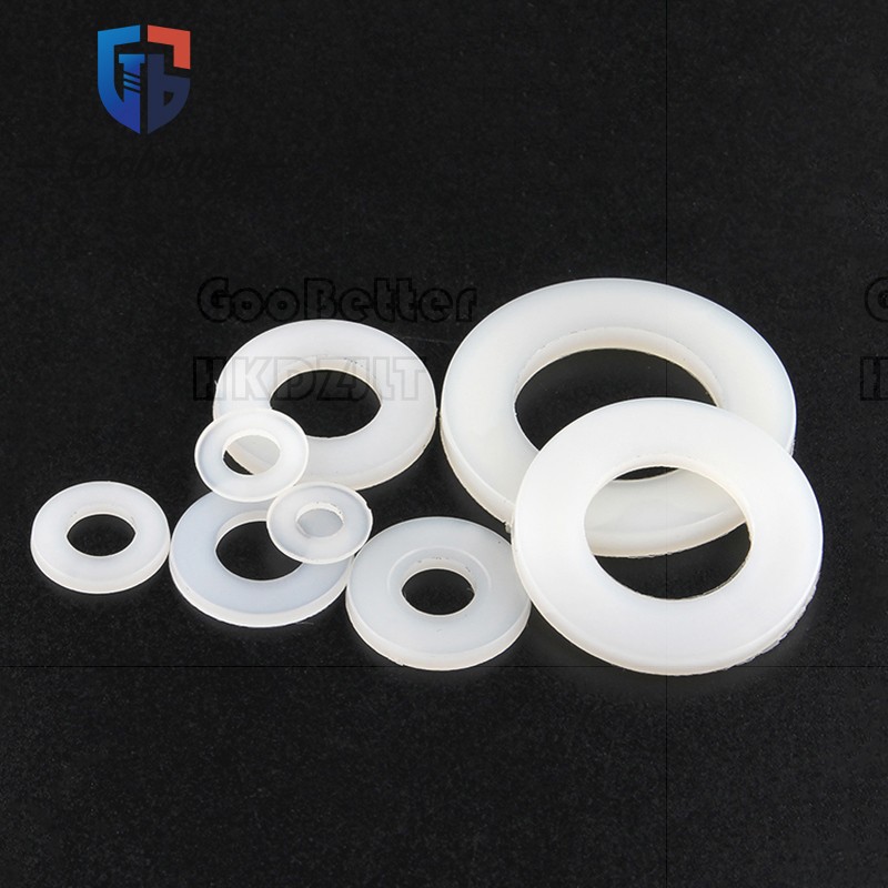 PTFE Plastic Nylon Flat Spacer Washer Insulation Gasket Ring For Screw Bolt
