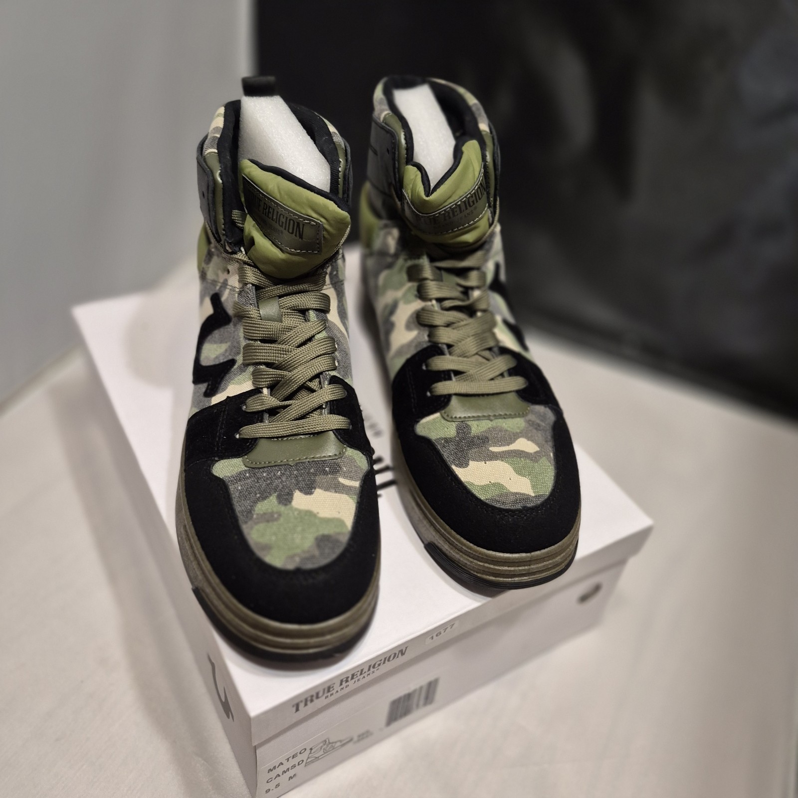 True Religion Men's Mateo Camo High Top Sneakers Brand New 10 M NIB