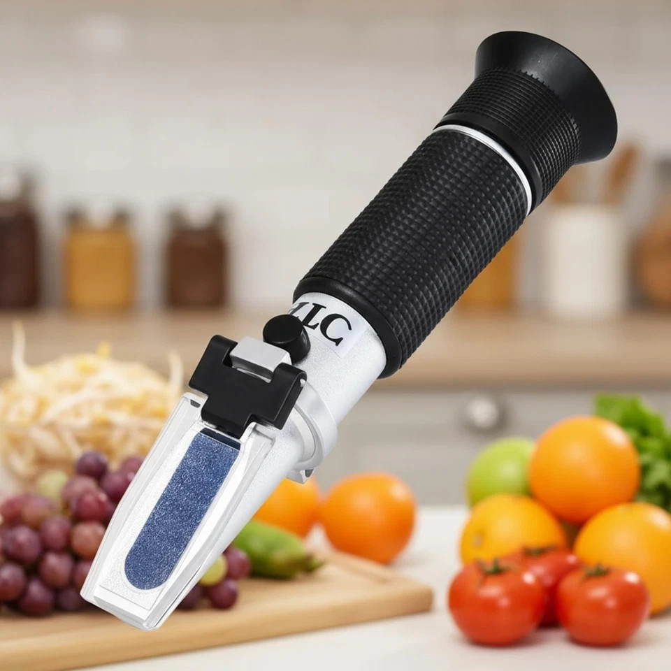 Portable Brix Refractometer with ATC, Accurate Dual Scale Brix Meter Specific Gr