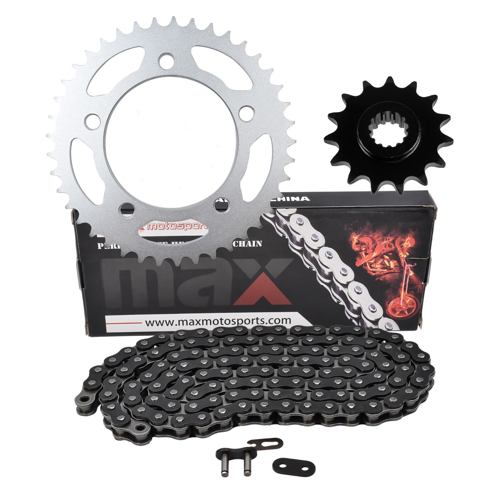 Black Drive Chain & Sprocket Kit for Honda CB500 CB500F CB500X CBR500R 2013-2021