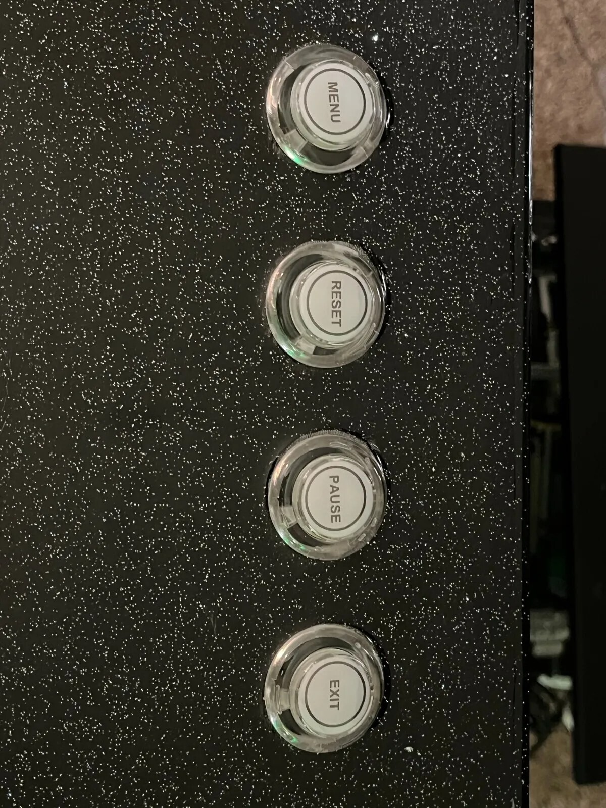 Arcade button labels, clear, 4 p layer