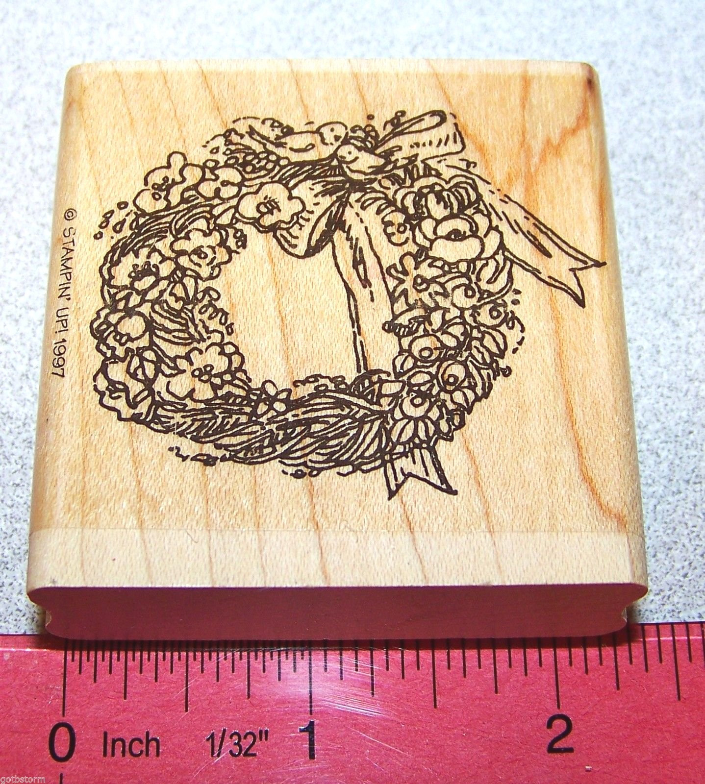 Grapevine Wreath Rubber Stamp Single Flowers Stampin Up Portfolio Collection