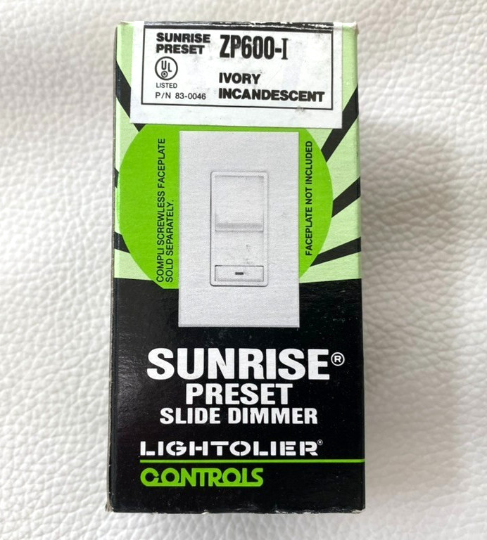 LIGHTOLIER ZP600-I Sunrise Preset Incandescent Dimmer Single-Pole/ Multi IVORY