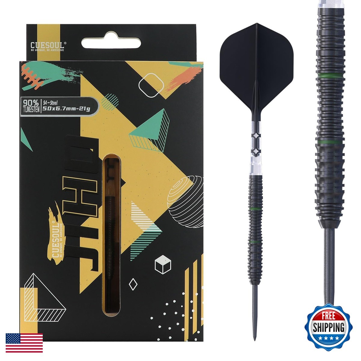 Cuesoul Jiho S4 21G Steel Tip 90 Tungsten Dart Set Titanium Coated And Unifying