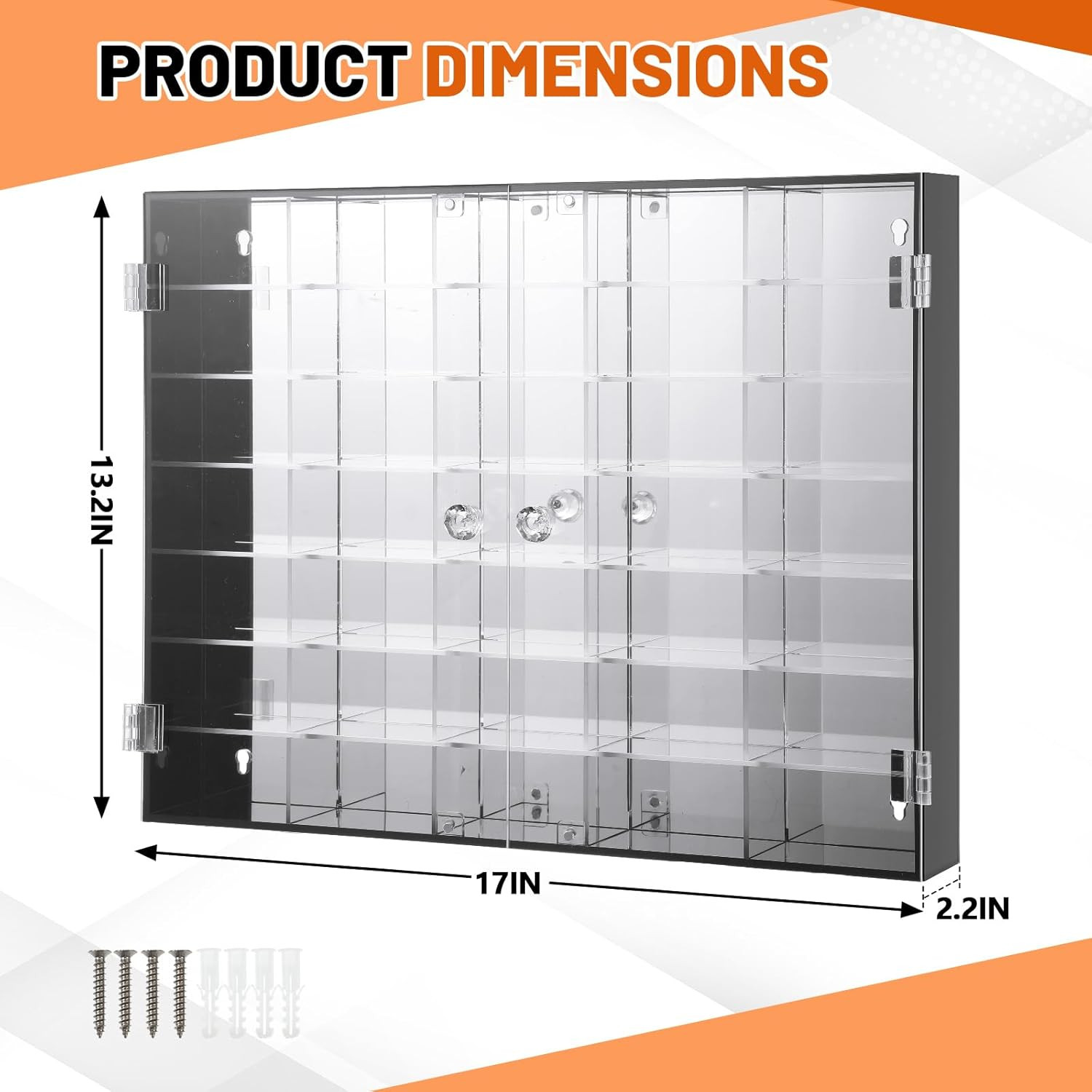 1/64 Diecast Acrylic Display Case Car Wall Case Diecast Model Display Clear Whee