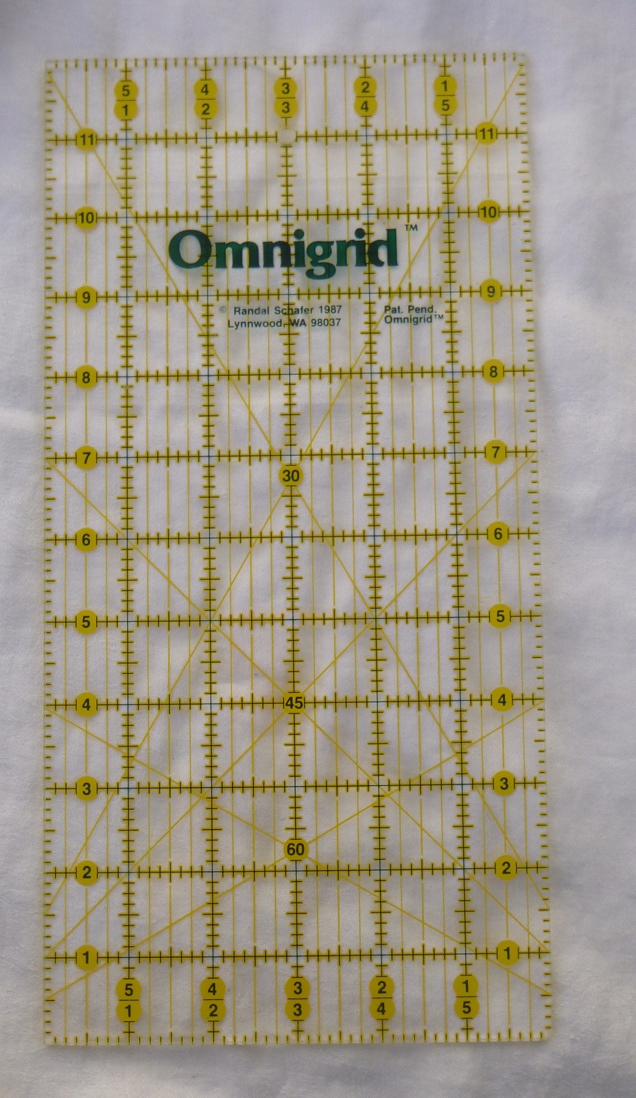 Omnigrip  11.5" x 6"  Marking Quilter Square Ruler  sewing quilting