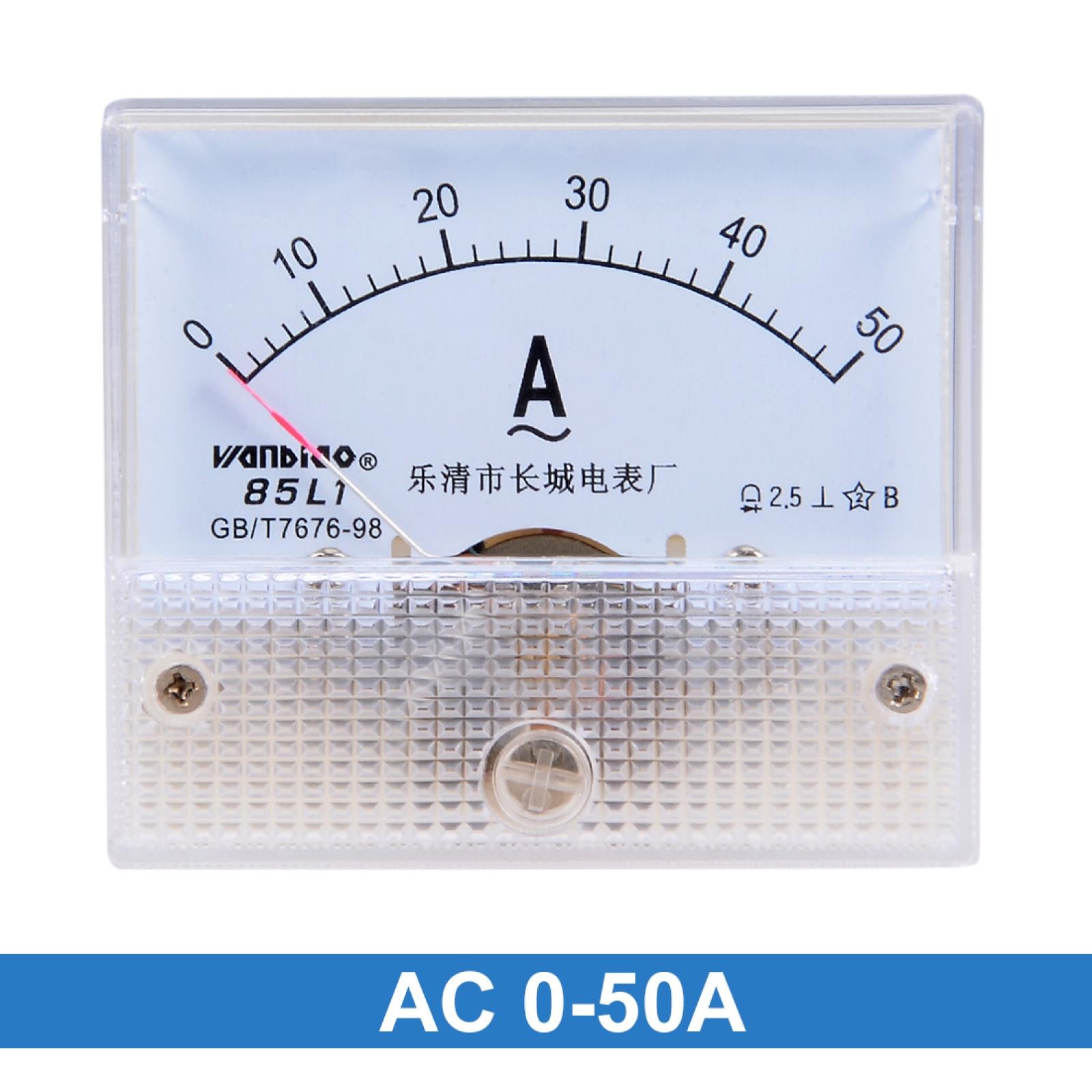 AC0-50A Analog Panel Ammeter Gauge Ampere Current Meter 85L1 2.5 Error Margin