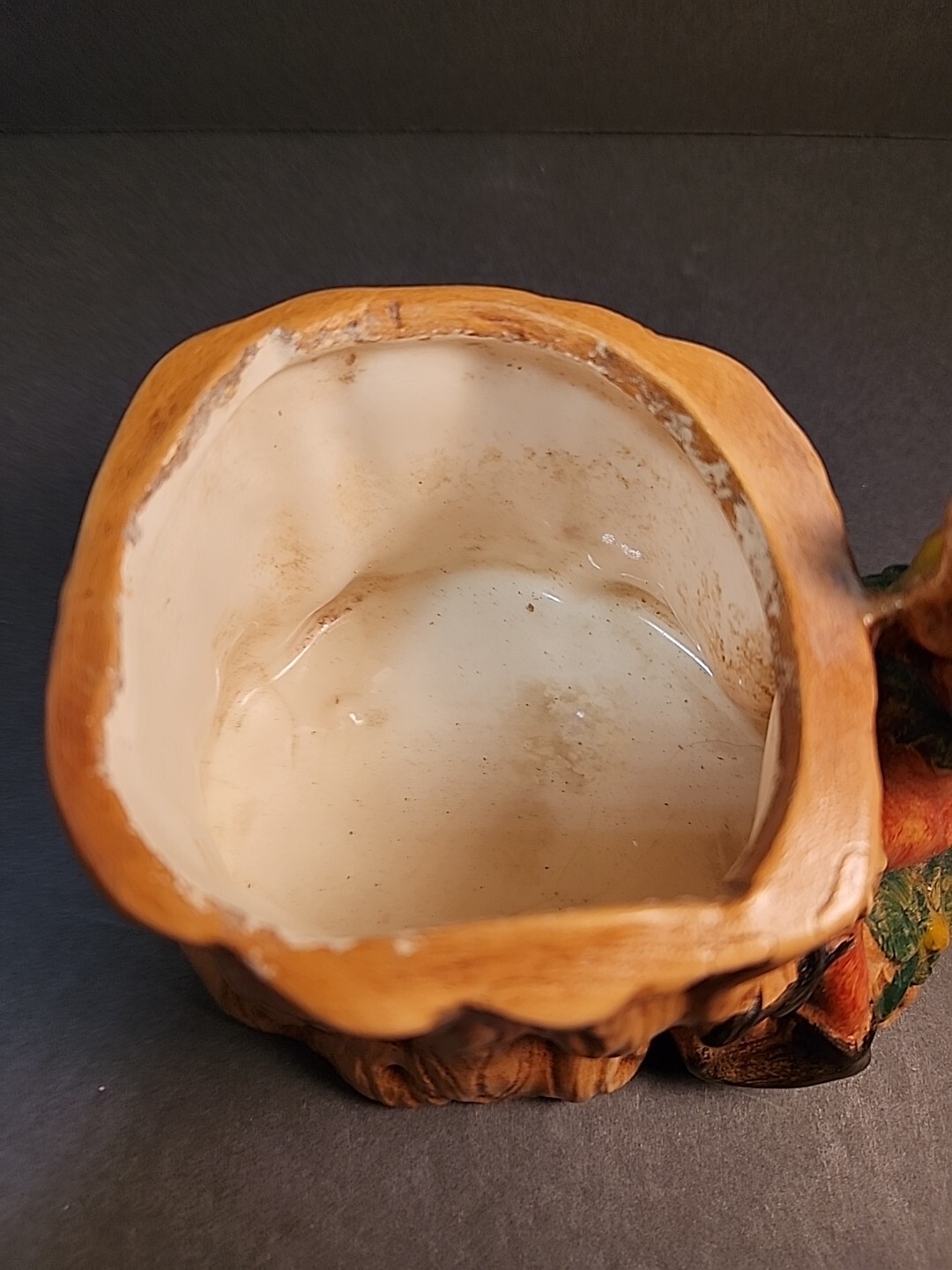 Vintage Ceramic Pixie Elf Tree Stump Planter Woodland Forest Succulents