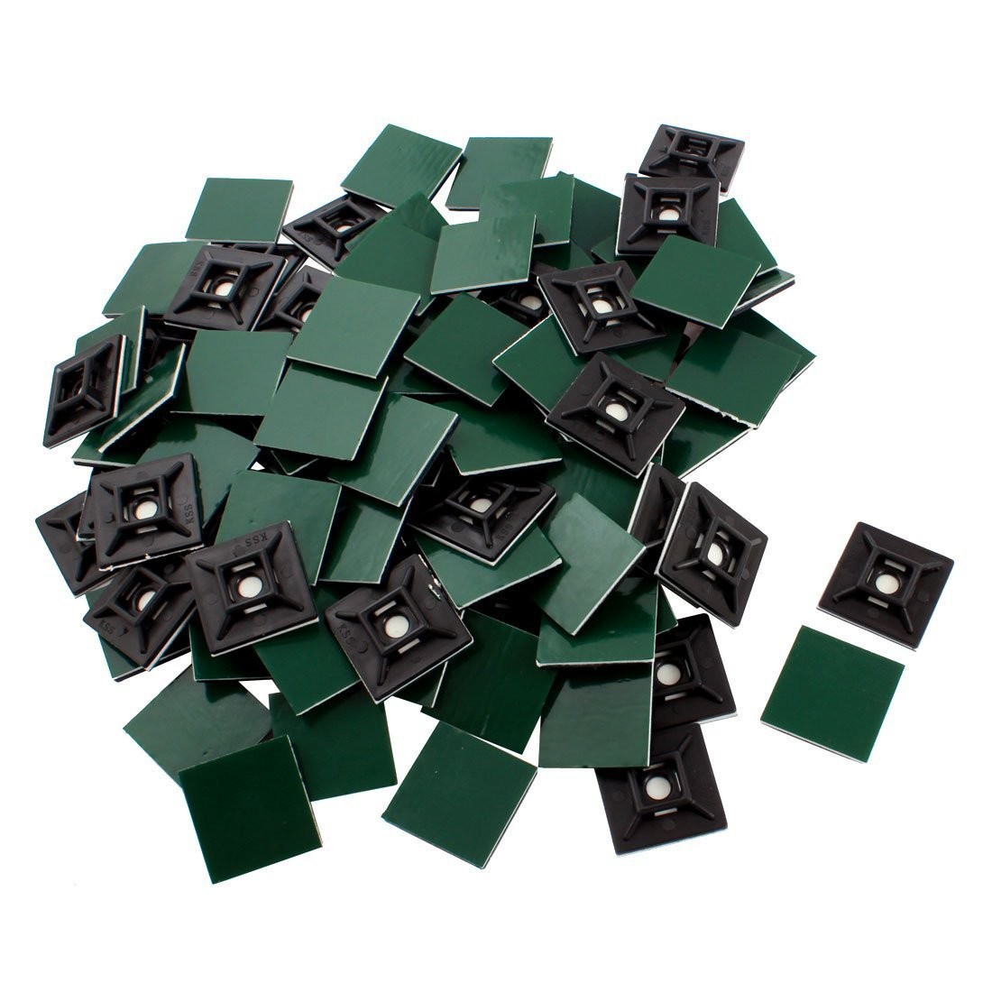 Zip Tie Adhesive-Backed Mounts 100 Pack by Professional-Grade, UV Black Cable...